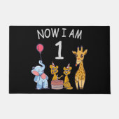 今、私は1歳の動物園の1歳の誕生日である ドアマット (正面)