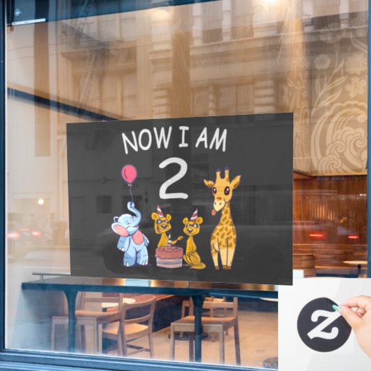 今、私は2歳の動物園の2番目の誕生日である ウィンドウサイン (カフェ窓)