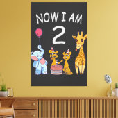 今、私は2歳の動物園の2番目の誕生日である キャンバスプリント (インサイチュ (リビング))