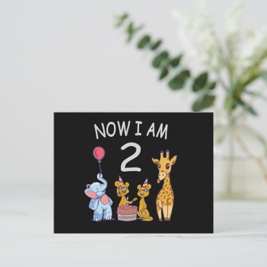 今、私は2歳の動物園の2番目の誕生日である ポストカード (スタンド正面)