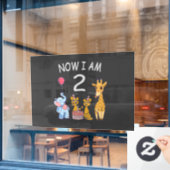 今、私は2歳の2歳の誕生日で動物園ベビー ウィンドウサイン (カフェ窓)