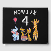 今、私は4歳の動物園の4歳の誕生日である ゲストブック (正面)