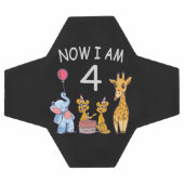 今、私は4歳の動物園の4歳の誕生日である サッカーボール (フラット)