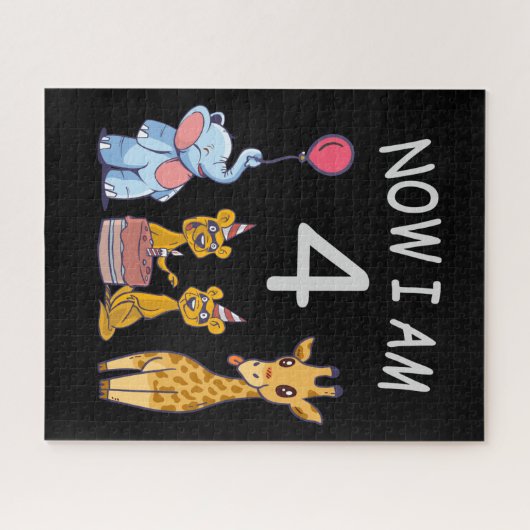 今、私は4歳の動物園の4歳の誕生日である ジグソーパズル (横)