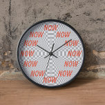 今 – 重要な唯一の時間 壁時計<br><div class="desc">Now Clock – 黒と白の円オプションの錯覚で作品を今オレンジ色で。本当に重要な唯一の時間を表示する時計!</div>
