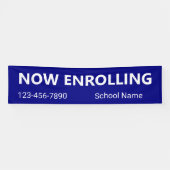 今、青と白の学校の名前の電話番号を登録する。 横断幕 (横)