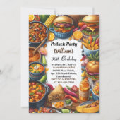 今Bbqタコシェフスープポットラックパーティー50誕生日 招待状 (正面)