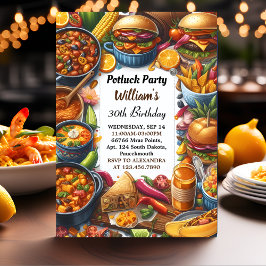 今Bbqタコシェフスープポットラックパーティー50誕生日 招待状