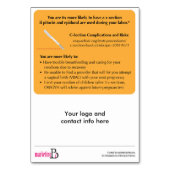 介在のカスタマイズ可能なハンドアウトカードの滝 テーブルナンバー (裏面)