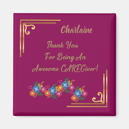 介護してくれてありがとう素晴らし マグネット (正面)