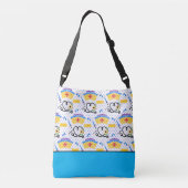 介護ツカラフルールオンブルー水玉模様トートバッグ クロスボディバッグ (裏面)