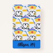 介護ツール水玉模様プロフェッショナルID バッジ (正面)