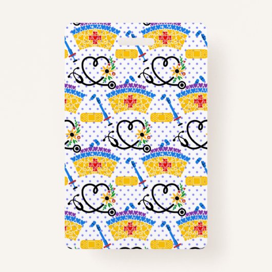 介護ツール水玉模様プロフェッショナルID バッジ (裏面)