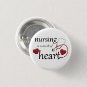 介護作業ハートナース丸ボタン 缶バッジ (正面&裏面)