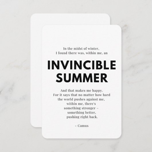 介護勇気付けられるカード – 無敵夏 招待状 (正面/裏面)