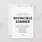 介護勇気付けられるカード – 無敵夏 招待状 (正面)