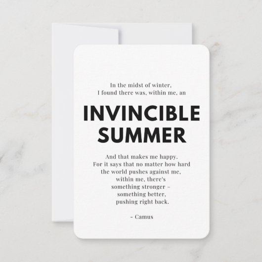 介護勇気付けられるカード – 無敵夏 招待状 (正面)