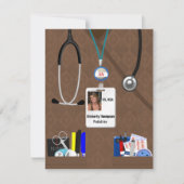 介護卒業招待状イン・ブラウン 招待状 (正面)