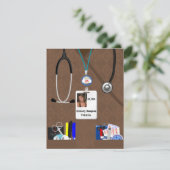 介護卒業招待状イン・ブラウン 招待状 (スタンド正面)