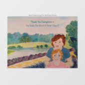 「介護士ありがとう」ウィンドウのリンクサイン ウィンドウサイン (シート)