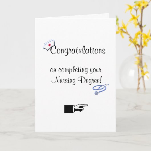 介護学位の取得おめでとう カード (黄色い花)