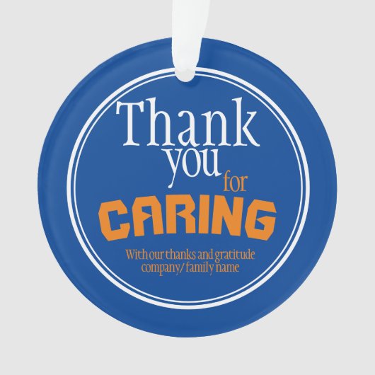 介護最高の者エバータイポグラフィブルー オーナメント (正面)