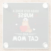 介護生活 |ナースと猫ママ ガラスコースター (裏面)