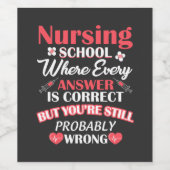 介護生活 |看護学校学生 ワインラベル (シングルラベル)