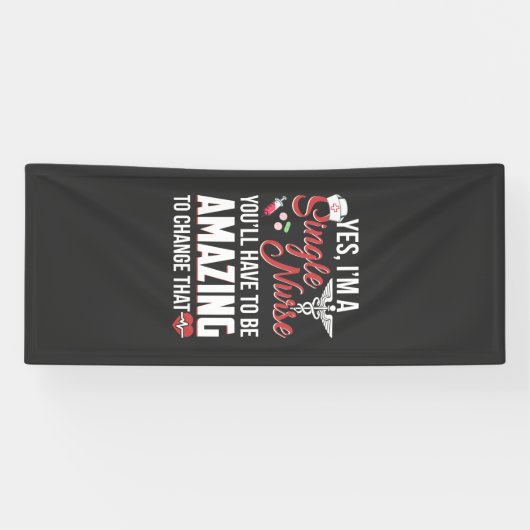 介護生活 |私は独身のナース 横断幕 (横)