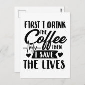 介護生活 | First Drink Coffee Then 救 Lives ポストカード (正面/裏面)