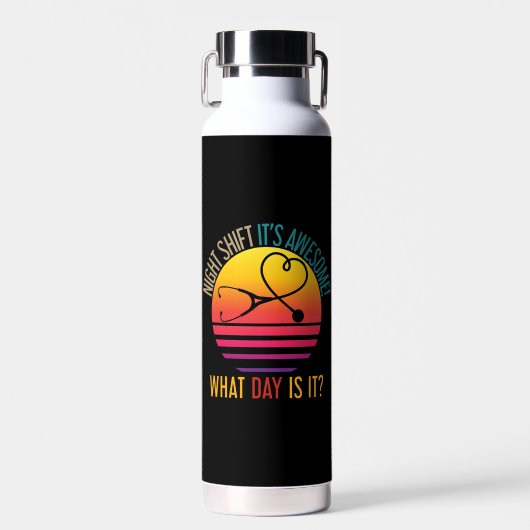 介護用夜間移動おもしろい引用文ナース ウォーターボトル (正面)