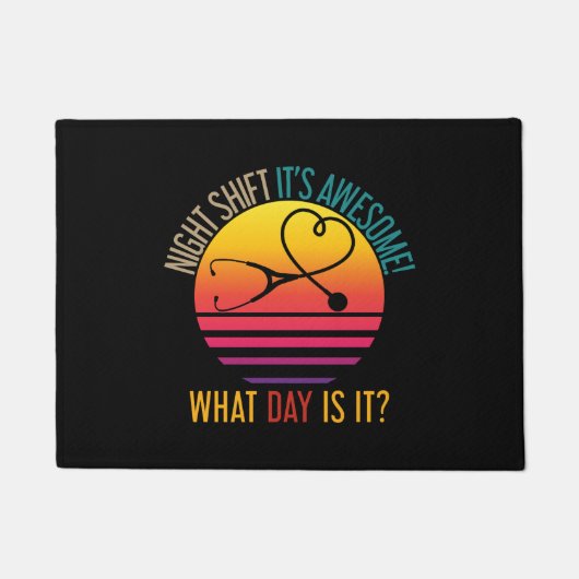 介護用夜間移動おもしろい引用文ナース ドアマット (正面)