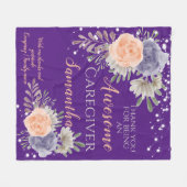 介護素晴らし者ありがとうフローラ フリースブランケット (正面(横))