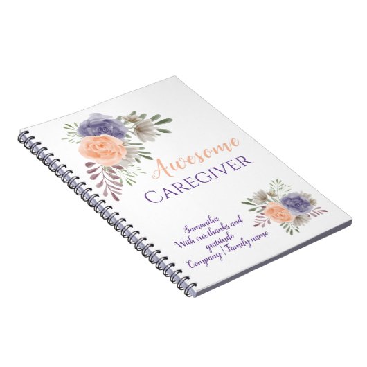 介護素晴らし者ありがとう感謝フローラ  ノートブック (右側)