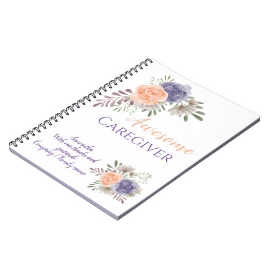 介護素晴らし者ありがとう感謝フローラ  ノートブック (左側)