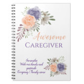 介護素晴らし者ありがとう感謝フローラ  ノートブック (正面)