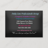 介護者かわいらし牡丹穏プロフェッショナル 名刺 (裏面)