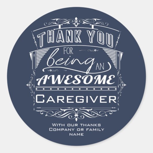 介護者に感謝 ラウンドシール (正面)
