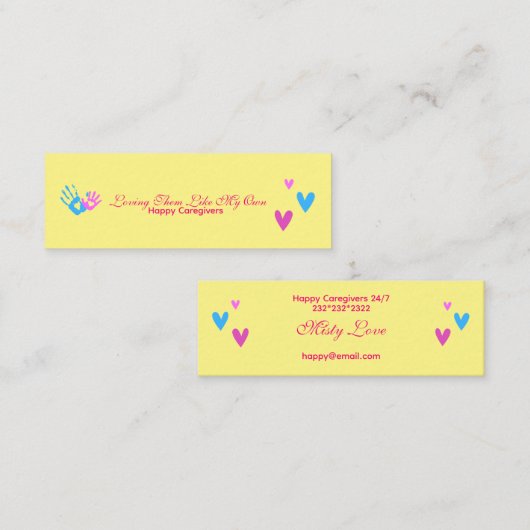 介護者のための明るくおもしろい247 スキニー名刺 (正面/裏面)