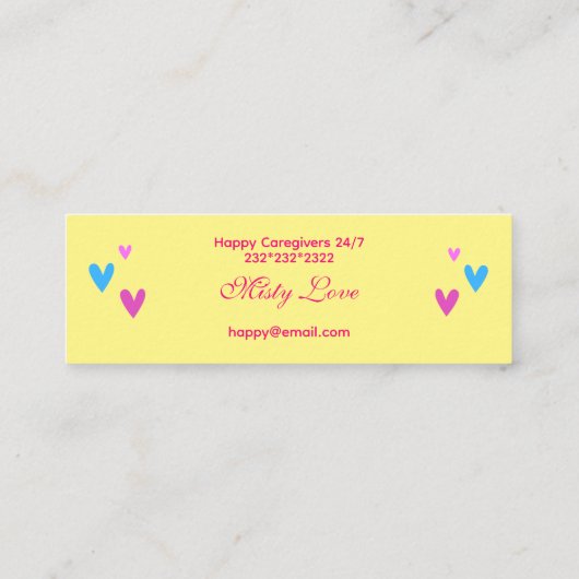 介護者のための明るくおもしろい247 スキニー名刺 (裏面)