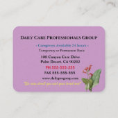 介護者の同情のプロフェッショナル 名刺 (裏面)