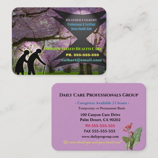 介護者の同情のプロフェッショナル 名刺 (正面/裏面)