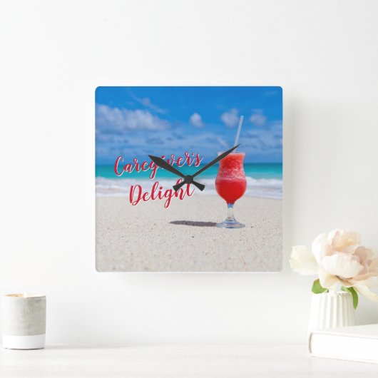 介護者の喜びアクリル壁時計 スクエア壁時計 (ホーム)