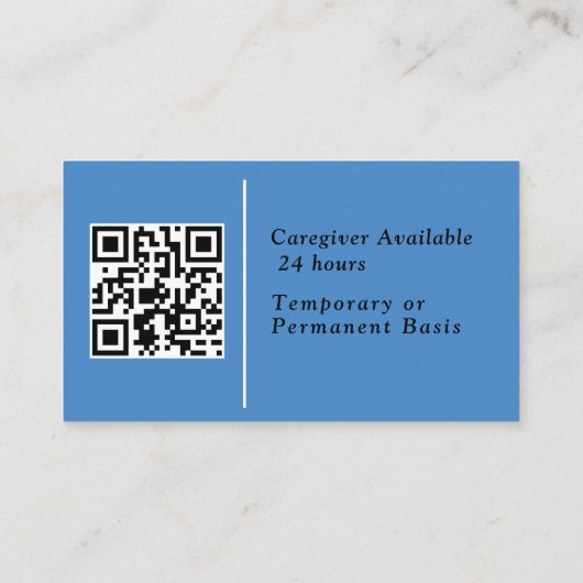 介護者の役に立つアシスタント写真QRコード 名刺 (裏面)