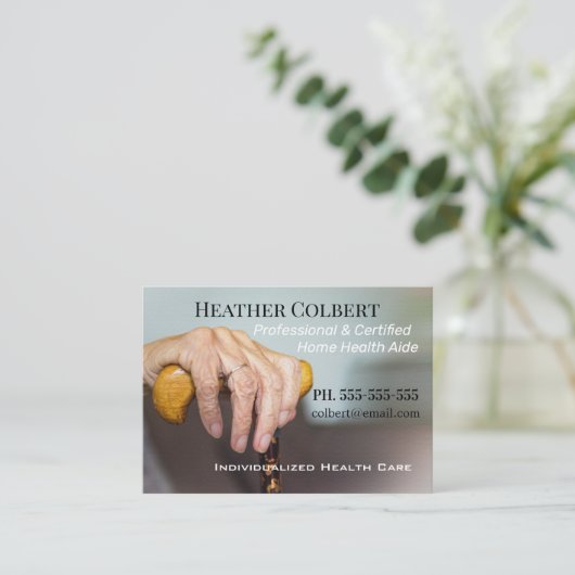 介護者の心地よいの美しいプロフェッショナル 名刺 (スタンド正面)