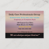 介護者の必要な補助 名刺 (裏面)