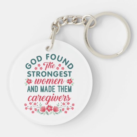 介護者の感謝の神様が最強の女性を見つけた キーホルダー (裏面)