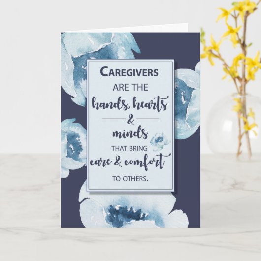 介護者の感謝の花Navy カード (黄色い花)