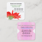 介護者の新しい花の正方形のプロフェッショナル スクエア名刺 (正面/裏面)