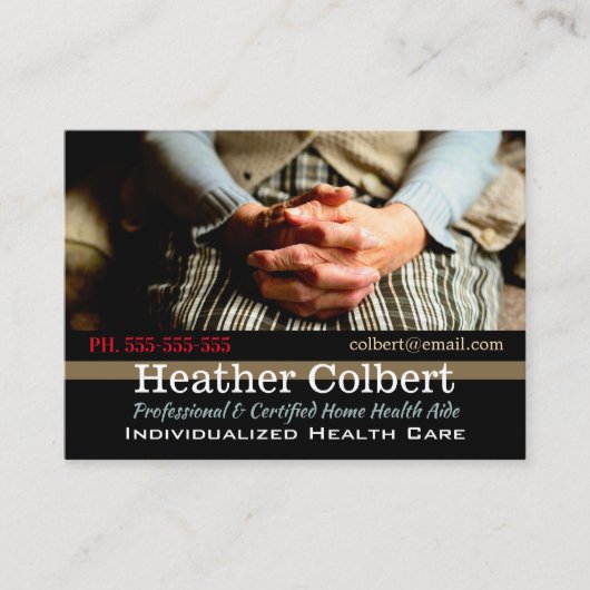 介護者の注意を払う慈悲プロフェッショナル 名刺 (正面)